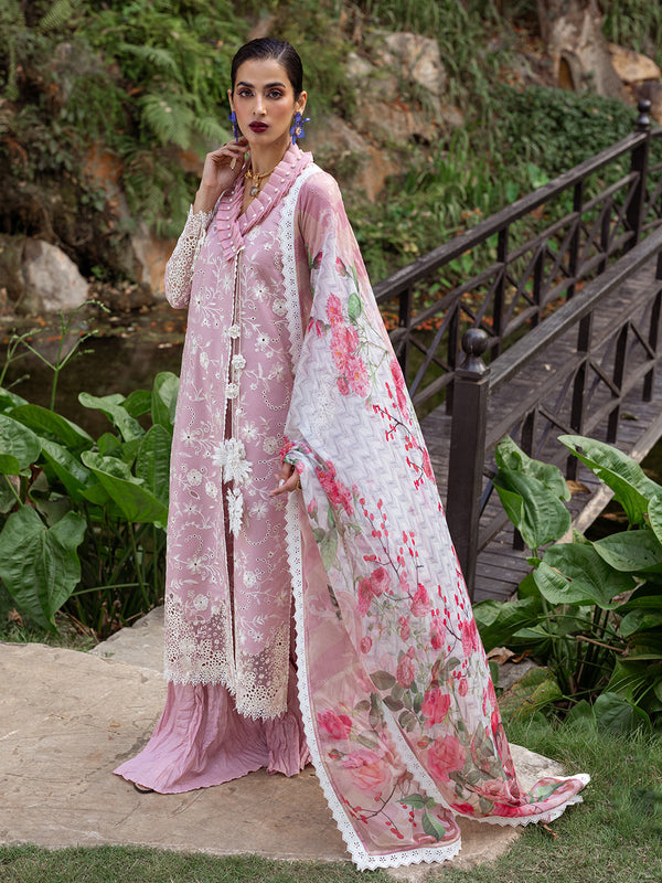 Lily| Dahlia Embroidered Lawn | Roheenaz