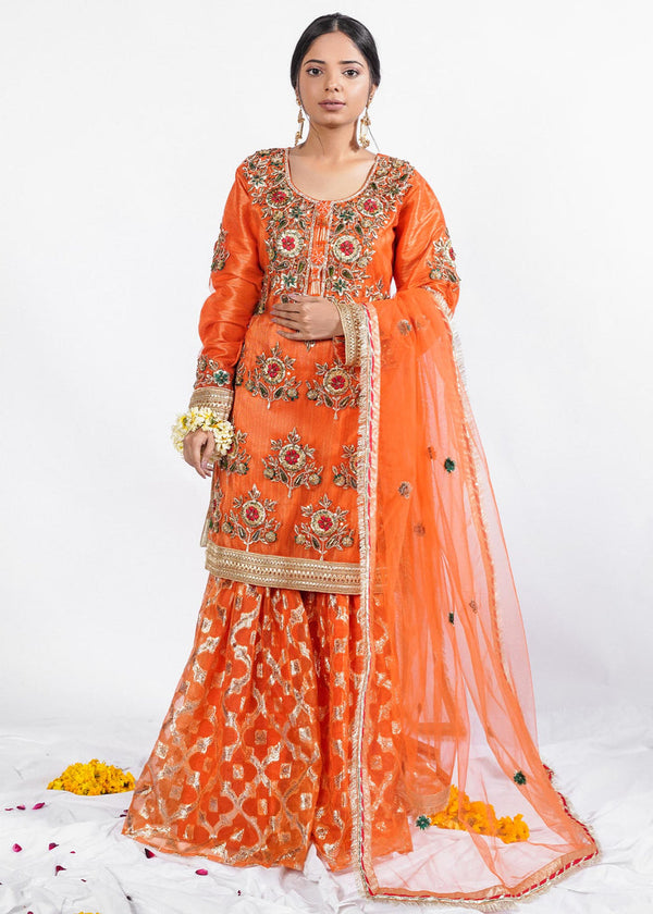 Gull e Bahar (Orange) | Khushbu e Mehfil by Tania Malik Studio