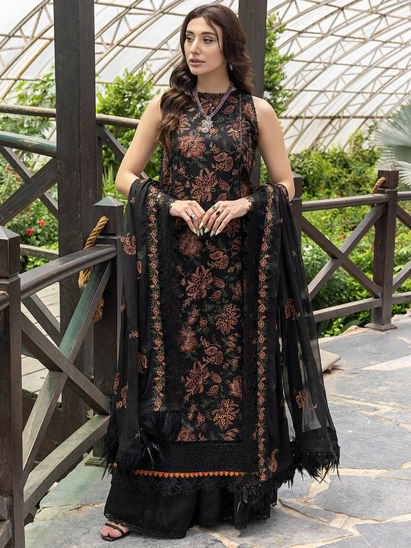GARNET | Ghuncha - Embroidered Unstitched Karandi '23 | IZEL