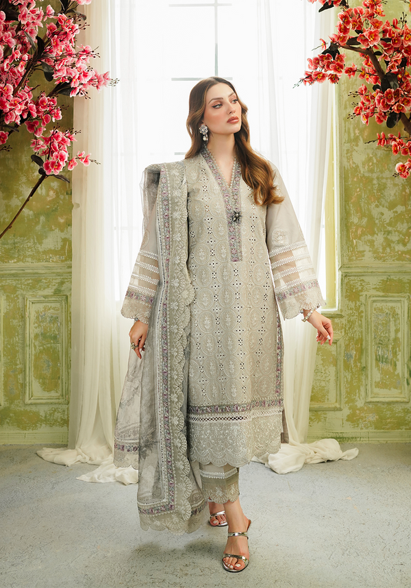 ZQT 002 ROSEMARY | Tresor Luxury Lawn'24 | Zarqash
