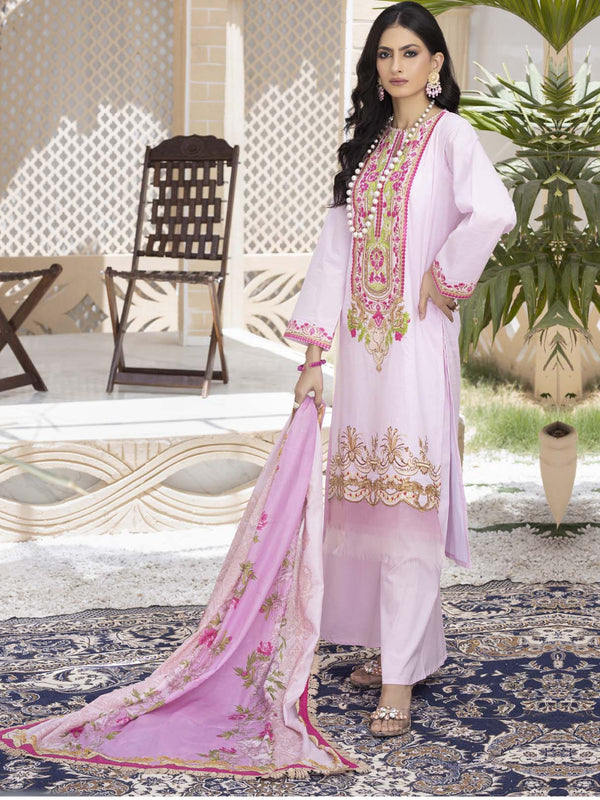  - JAMEELA - 3 PIECE EMBROIDERED UNSTITCHED LAWN - portia fabrics