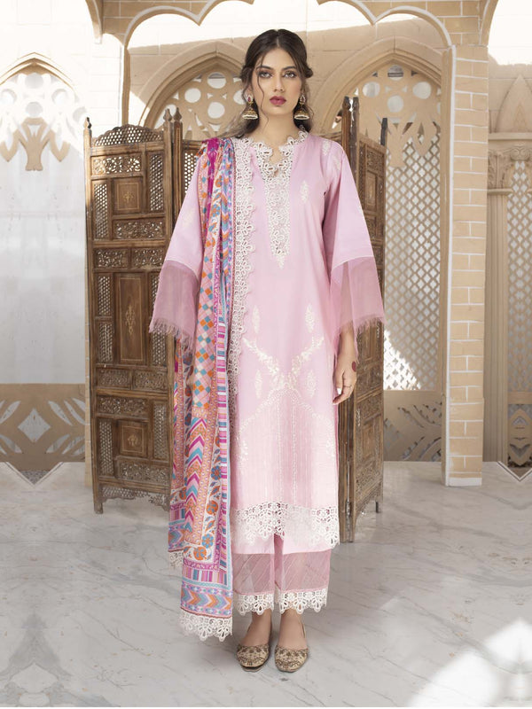  - ZOHRA- 3 PIECE EMBROIDERED UNSTITCHED LAWN - portia fabrics