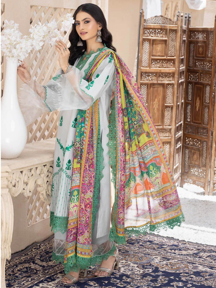  - ROOHI - 3 PIECE EMBROIDERED UNSTITCHED LAWN - portia fabrics