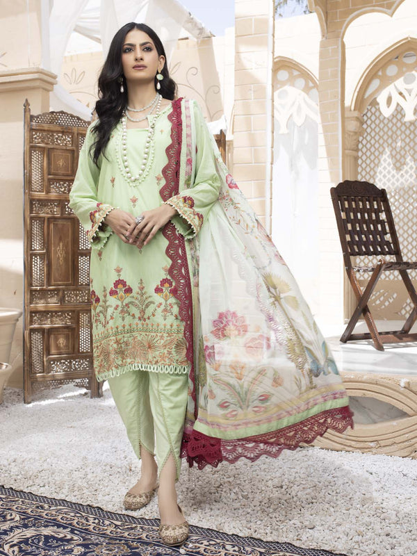  - ZAREENA - 3 PIECE EMBROIDERED UNSTITCHED LAWN - portia fabrics