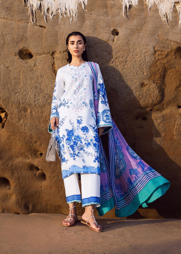 Blue Pottery I Lawn Vol 2 (Unstitched) I Sadaf Fawad Khan