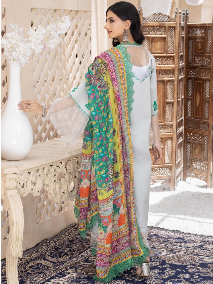  - ROOHI - 3 PIECE EMBROIDERED UNSTITCHED LAWN - portia fabrics