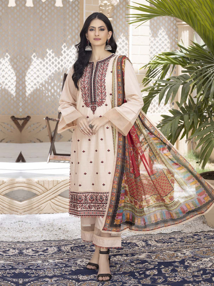  - MEHR UN NISSA - 3 PIECE EMBROIDERED UNSTITCHED LAWN - portia fabrics