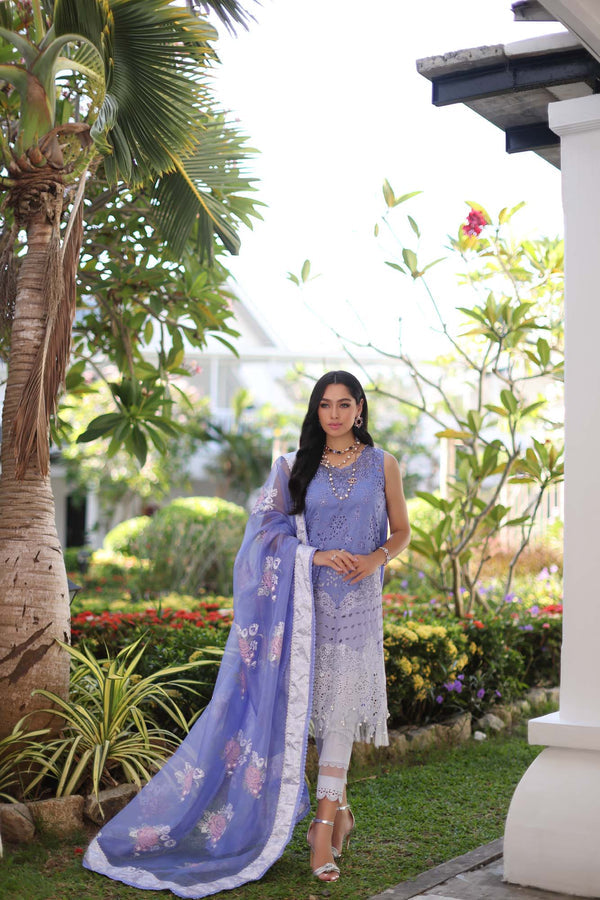 D9-B Purple Ombre | Noor Luxury Chikankari Lawn'24 | Noor by Saadia Asad