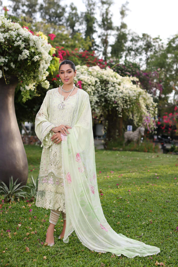 D11-B Mint | Noor Luxury Chikankari Lawn'24 | Noor by Saadia Asad