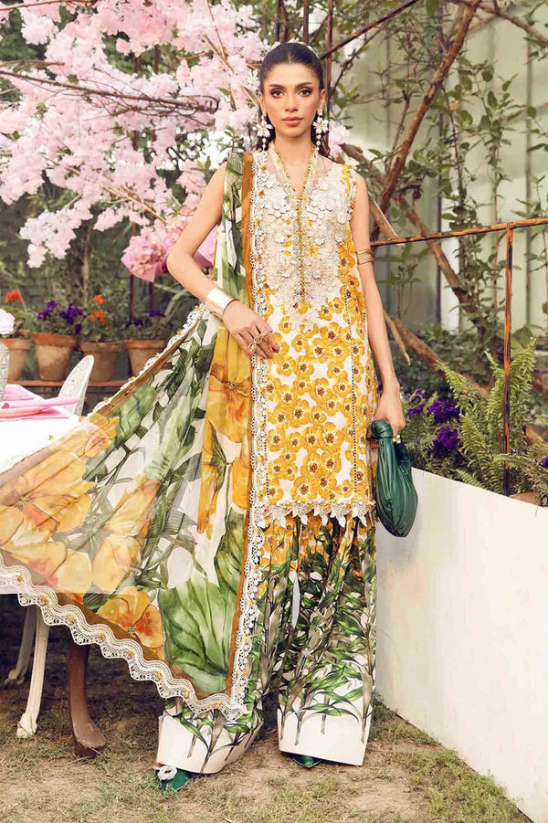 MPT-2606-A I Piece Unstitched Embroidered Lawn Suit I Maria B
