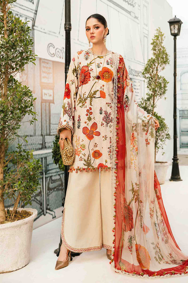 MPT-2607-A I Piece Unstitched Embroidered Lawn Suit I Maria B