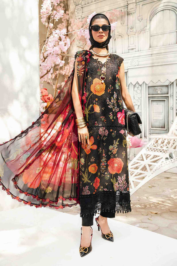 MPT-2607-B I Piece Unstitched Embroidered Lawn Suit I Maria B
