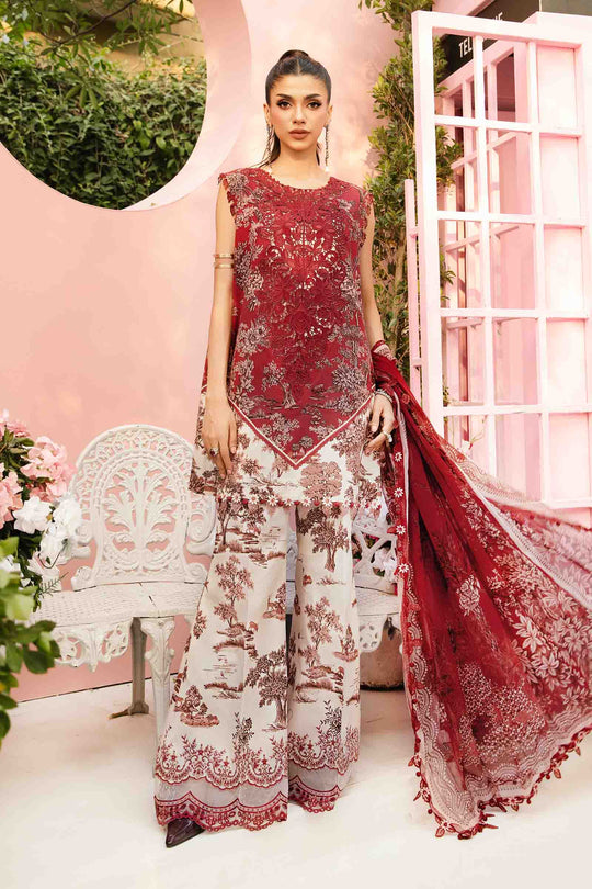 MPT-2608-A I Piece Unstitched Embroidered Lawn Suit I Maria B