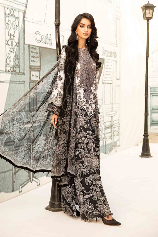 MPT-2608-B I Piece Unstitched Embroidered Lawn Suit I Maria B