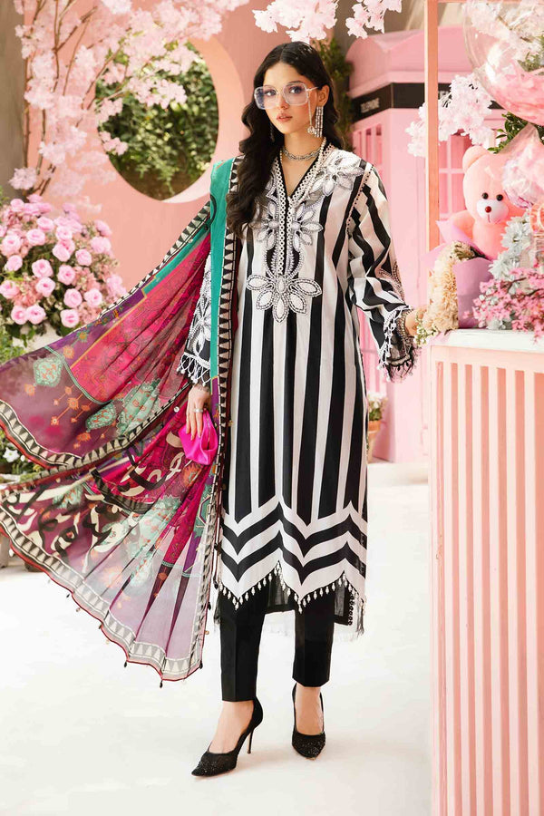 MPT-2609-B I Piece Unstitched Embroidered Lawn Suit I Maria B