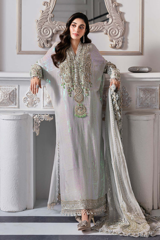 BD-3005 3 Piece Unstitched Embroidered Chiffon Suit I Unstitched Embriodered Edition '25 I Maria B