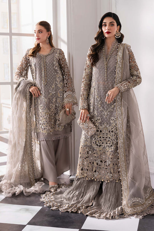 BD-3006 3 Piece Unstitched Embroidered Organza Suit I Unstitched Embriodered Edition '25 I Maria B (Copy)