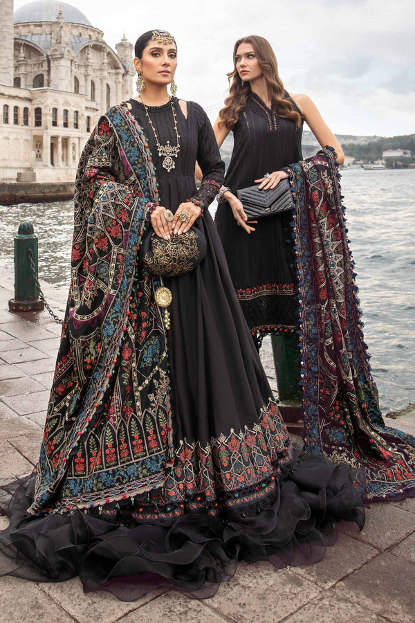 Black DL-1101 | Unstitched Linen | Maria.B.