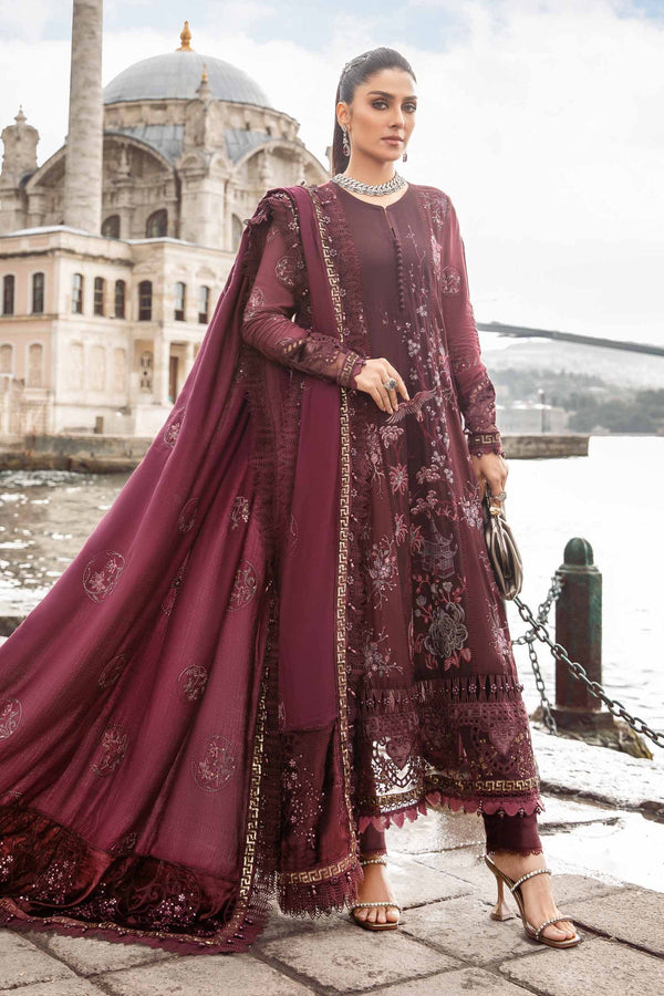 Aubergine DL-1103 | Unstitched Linen | Maria.B.