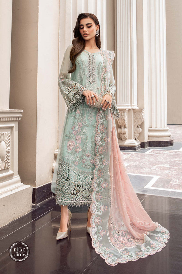 Unstitched Chiffon | MPC-23-104 Mint Green | Maria.B. Chiffons