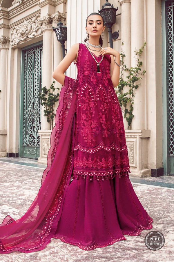 Unstitched Chiffon | MPC-23-107 Magenta Pink | Maria.B. Chiffons