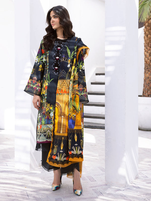 Palm Frond | Leya Unstitched Printed Lawn | Roheenaz