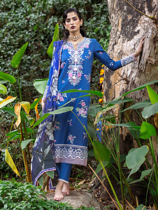 Bluebell | Dahlia Embroidered Lawn | Roheenaz
