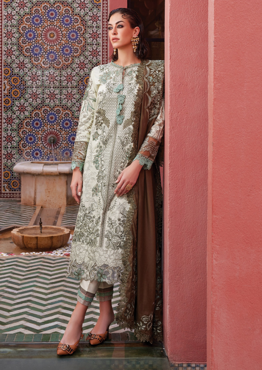 Anisah | Moroccan Dream - Unstitched Sateen Shawl Collection by Mushq