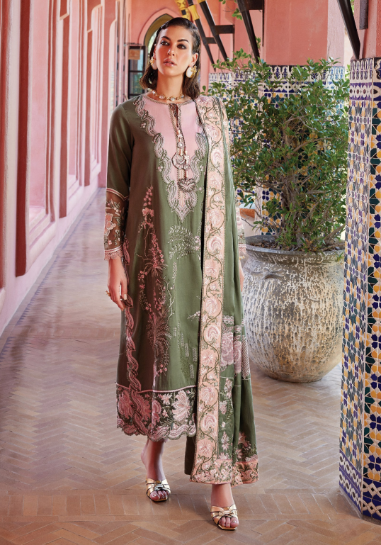 Nahla | Moroccan Dream - Unstitched Sateen Shawl Collection by Mushq