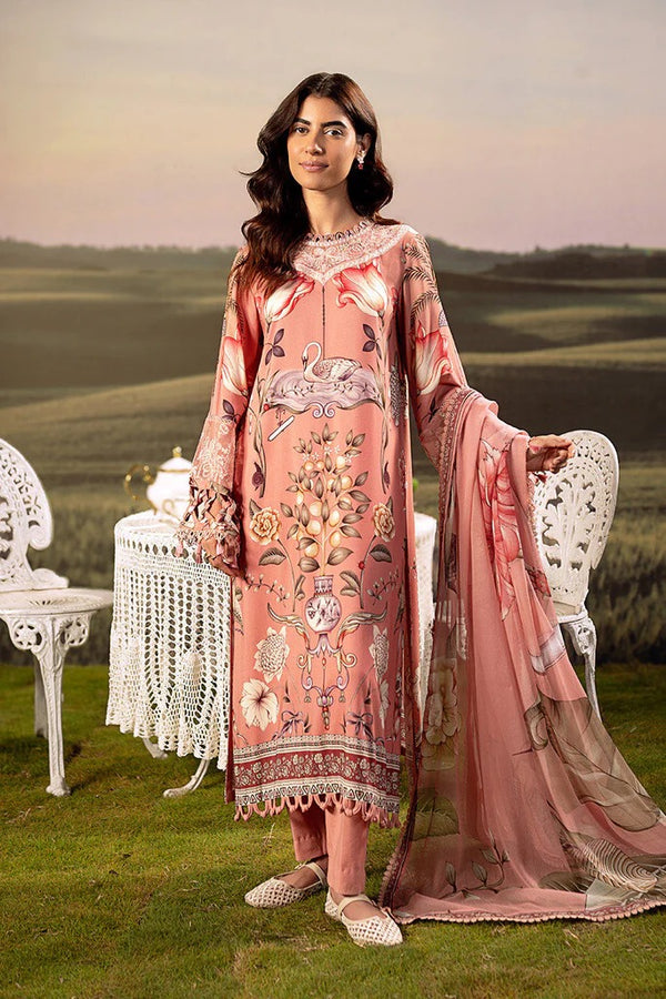 MB-PFUS25-04B I 3 Pc Unstitched Embroidered Arabic Lawn Suit I Maria.B.