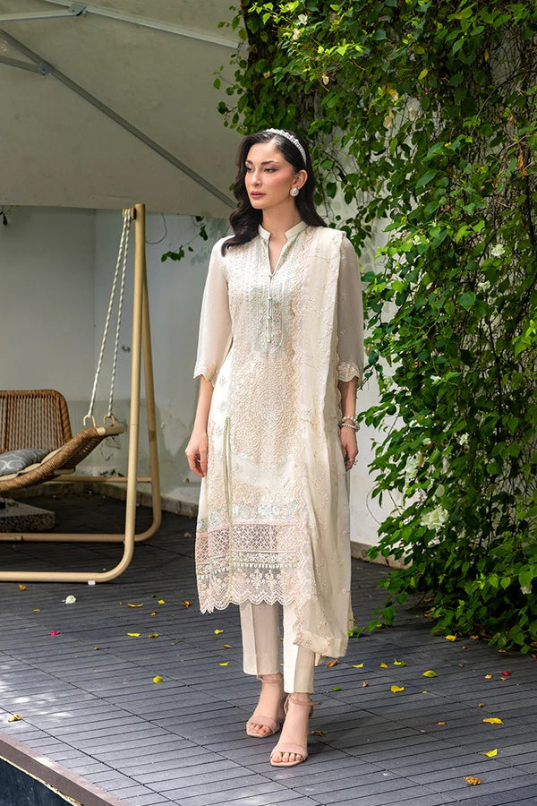 Ivory I Luminara-Chiffon Unstitched I Manahil Lakhani