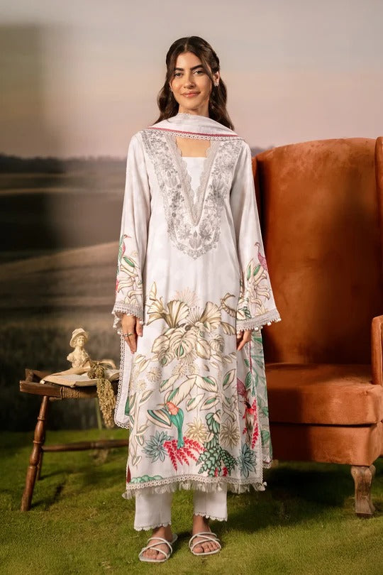 MB-PFUS25-05A I 3 Pc Unstitched Embroidered Arabic Lawn Suit I Maria.B.