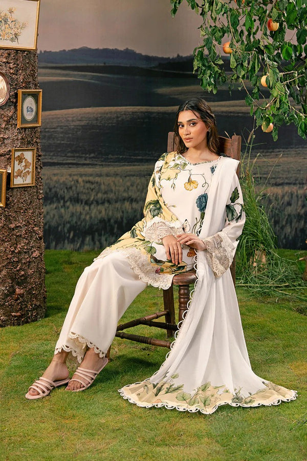 MB-PFUS25-07A I 3 Pc Unstitched Embroidered Arabic Lawn Suit I Maria.B.
