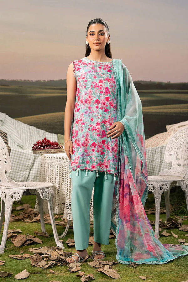 MB-PFUS25-10A I 3 Pc Unstitched Embroidered Arabic Lawn Suit I Maria.B.