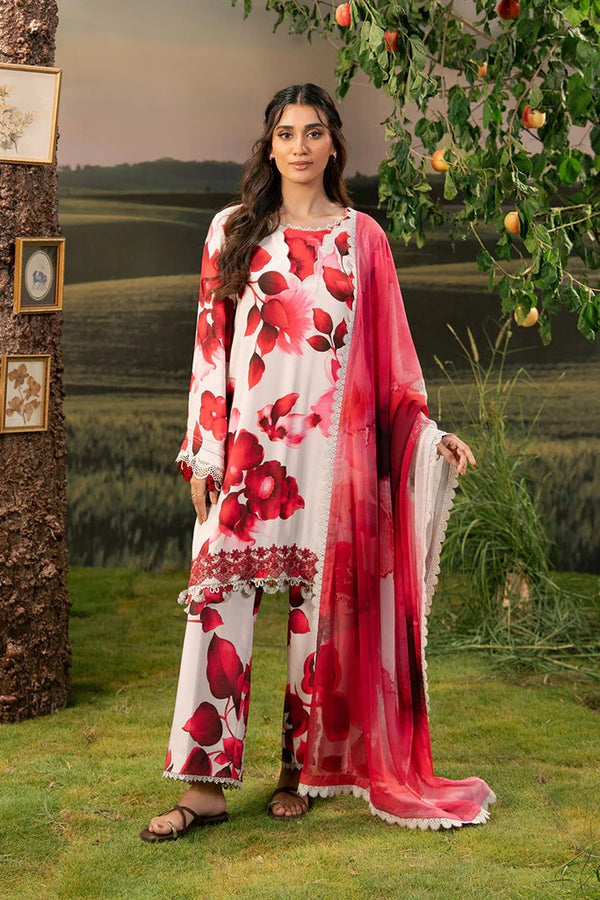 MB-PFUS25-01B I 3 Pc Unstitched Embroidered Arabic Lawn Suit I Maria.B.