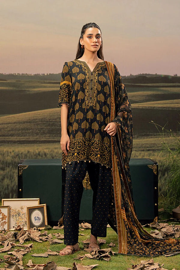 MB-PFUS25-03B I 3 Pc Unstitched Embroidered Arabic Lawn Suit I Maria.B.