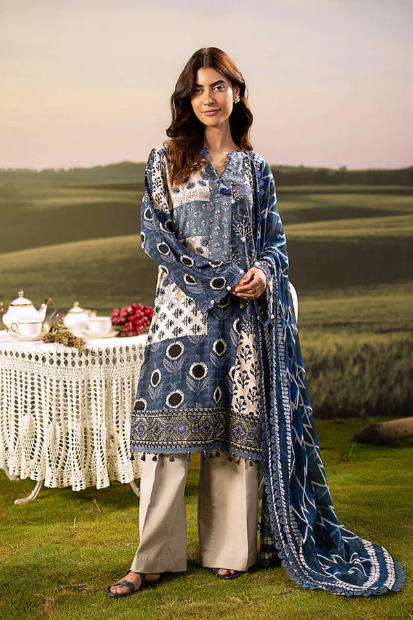 MB-PFUS25-02A I 3 Pc Unstitched Embroidered Arabic Lawn Suit I Maria.B.