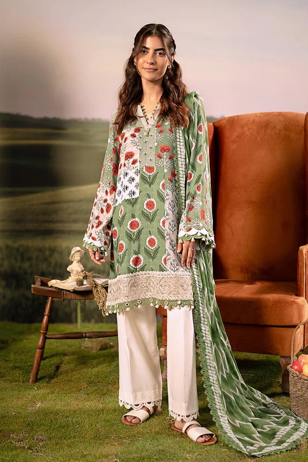 MB-PFUS25-02B I 3 Pc Unstitched Embroidered Arabic Lawn Suit I Maria.B.