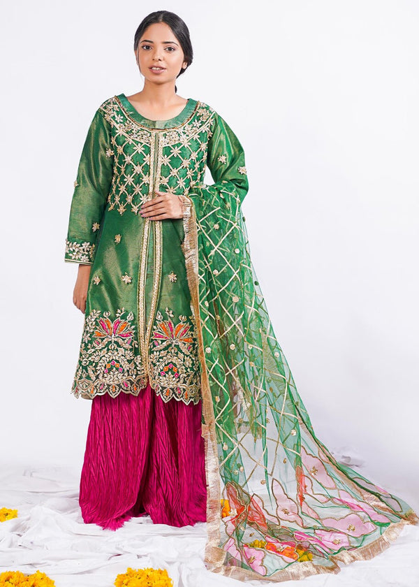 Kamal (Bottle green) | Khushbu e Mehfil by Tania Malik Studio