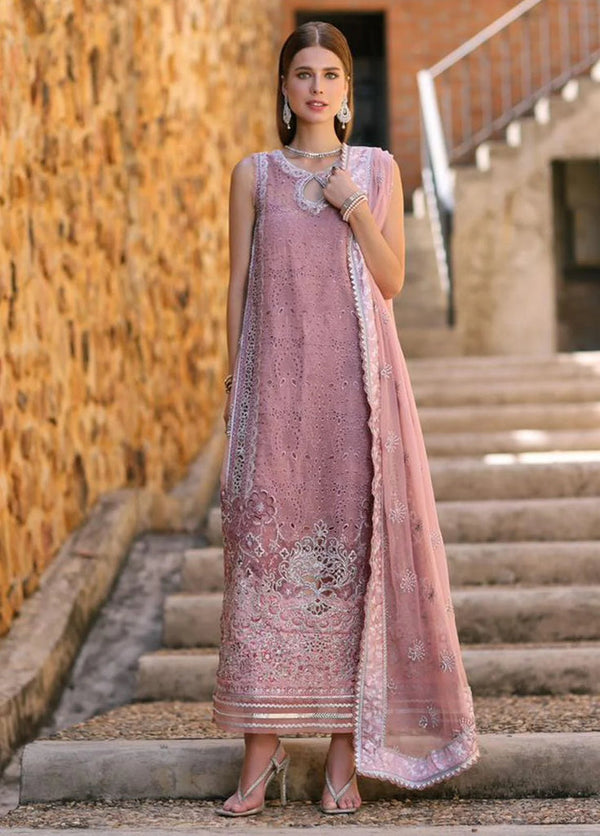 ZURIA - D5 | Chiffon Handwork Schiffli Laser Kari Collection '23 | Noor By Saadia Asad